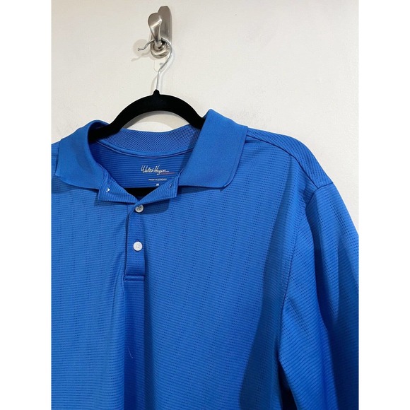 Walter Hagen Blue Striped Moisture Wicking Golf Polo Shirt Men’s Size Medium - Picture 3 of 6